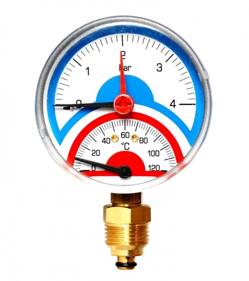 Watts F+R818 Термоманометр аксиальный 6х1/2" DN 80 (0-6 бар) 10018742